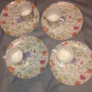 Avignon toscany fine China. Set of 8 snack plates and cups.